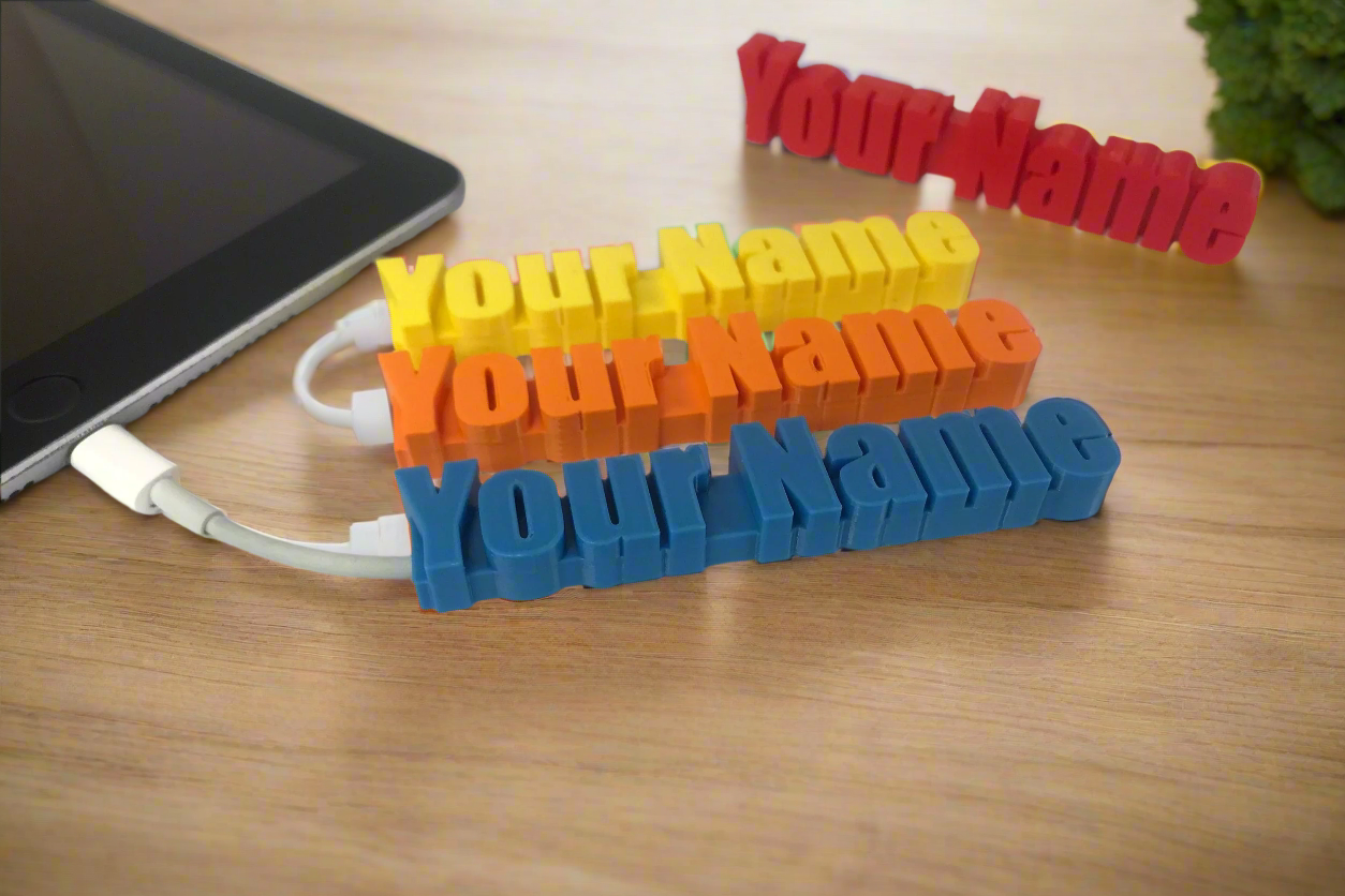 Personalised 3D Printed Cable Clip Custom Pack of 2