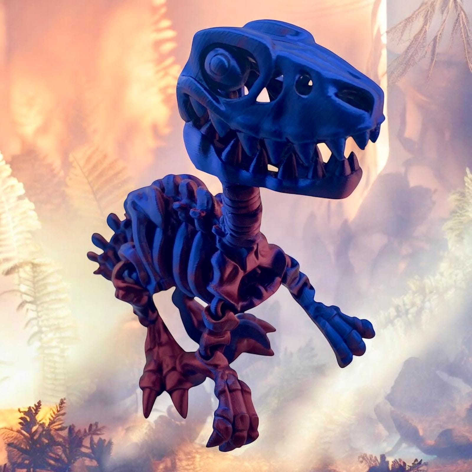 Articulated 3D Printed Dinosaur Skeleton: Flexible Desk Toy