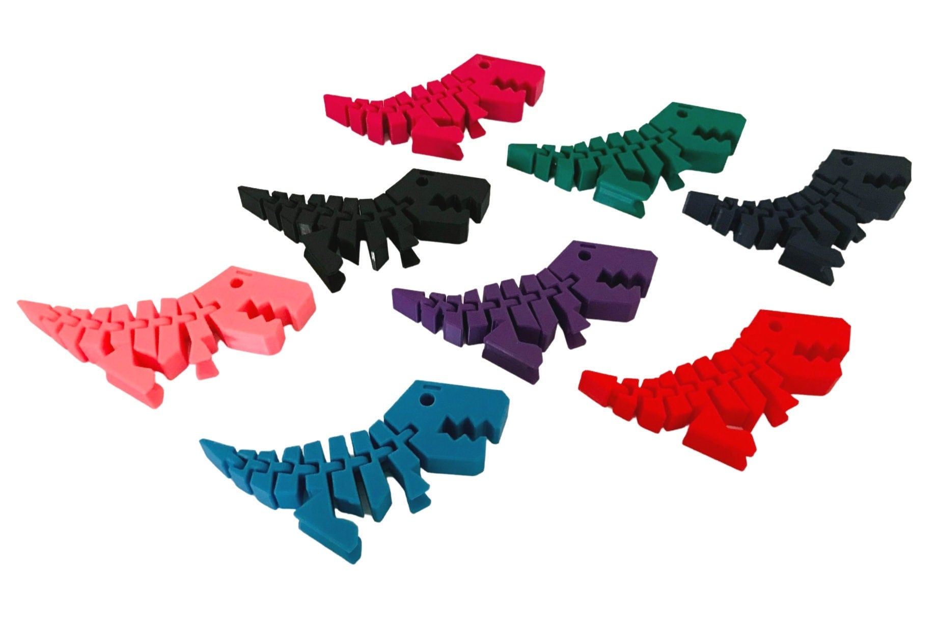 Flexi Rex Flex Dino Fidget Keyring Keychain Gift 3D Printed