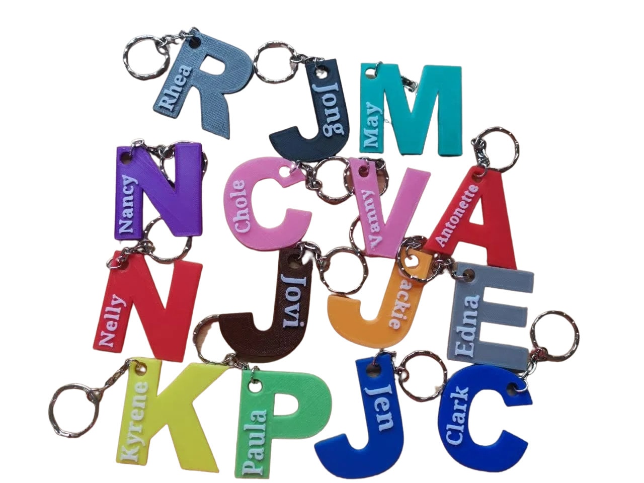 Initial Keychain 3D Printed Personalised Under 5 Pounds Gift