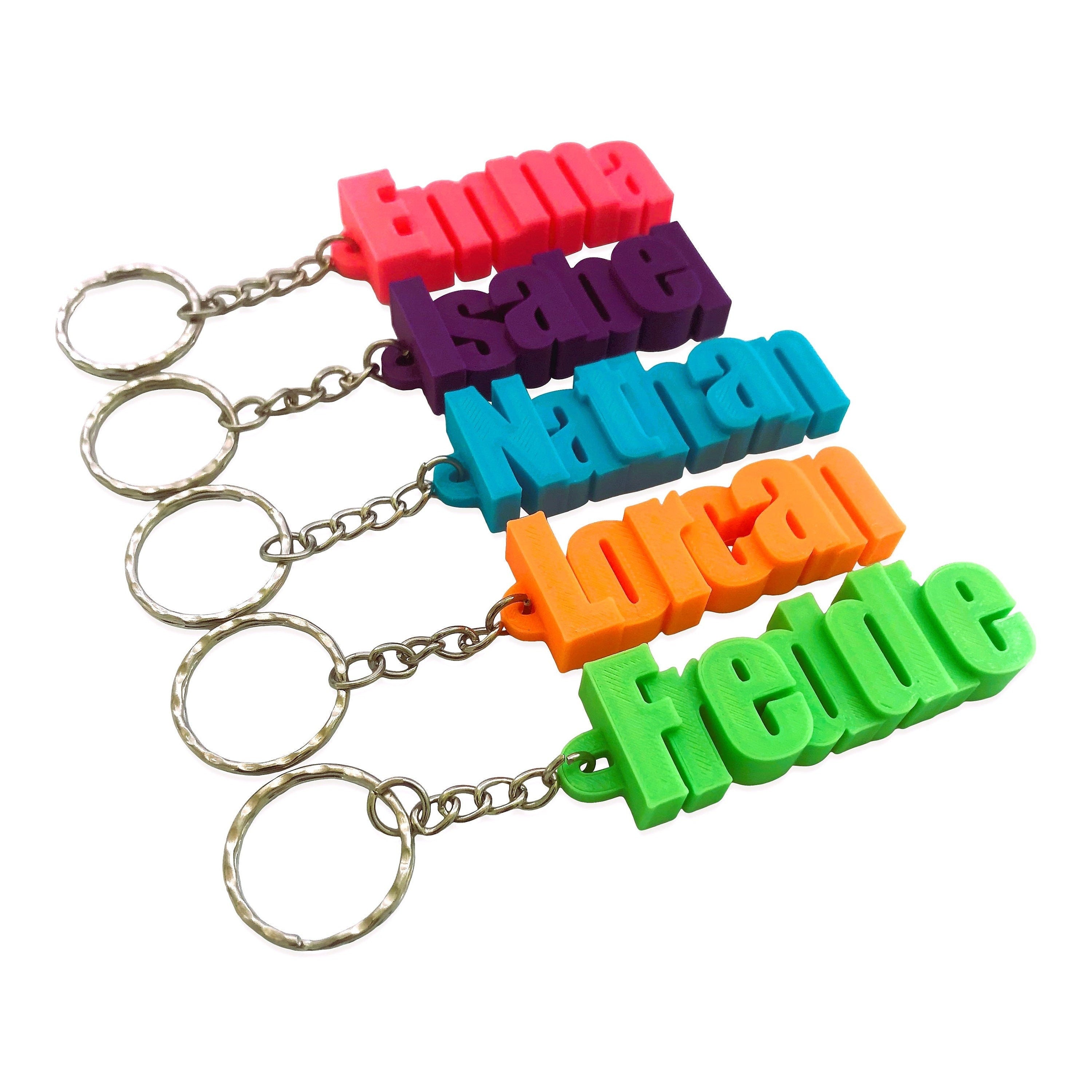 Keychain/Keyring - 3D Printed- Personalised- Gifts for Children - Gifts for Her - Gifts for Him - Party Bag Fillers - Name Tags - School Bag