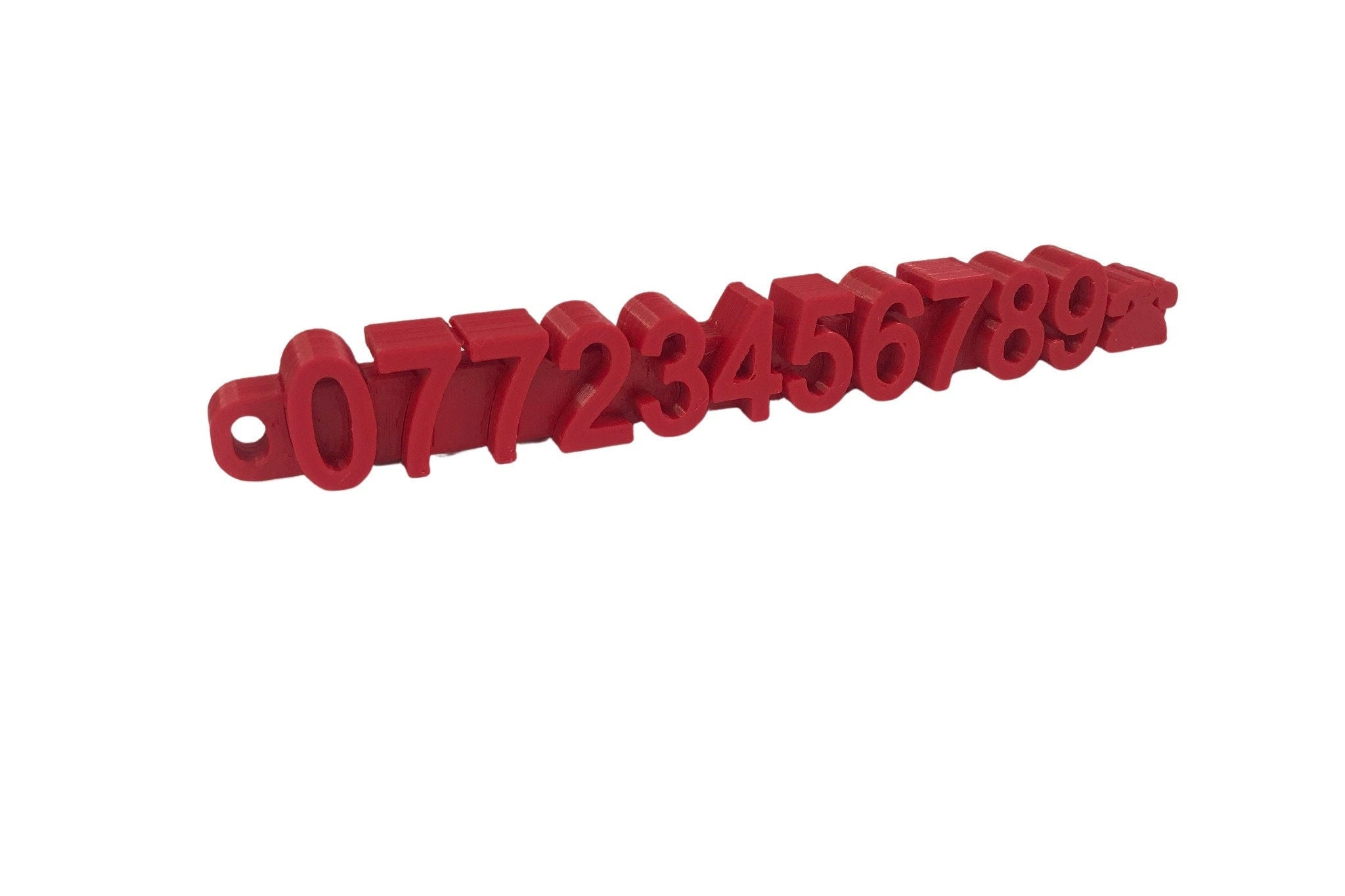 Personalised Number Tag Keyring for Children - 3D Printed