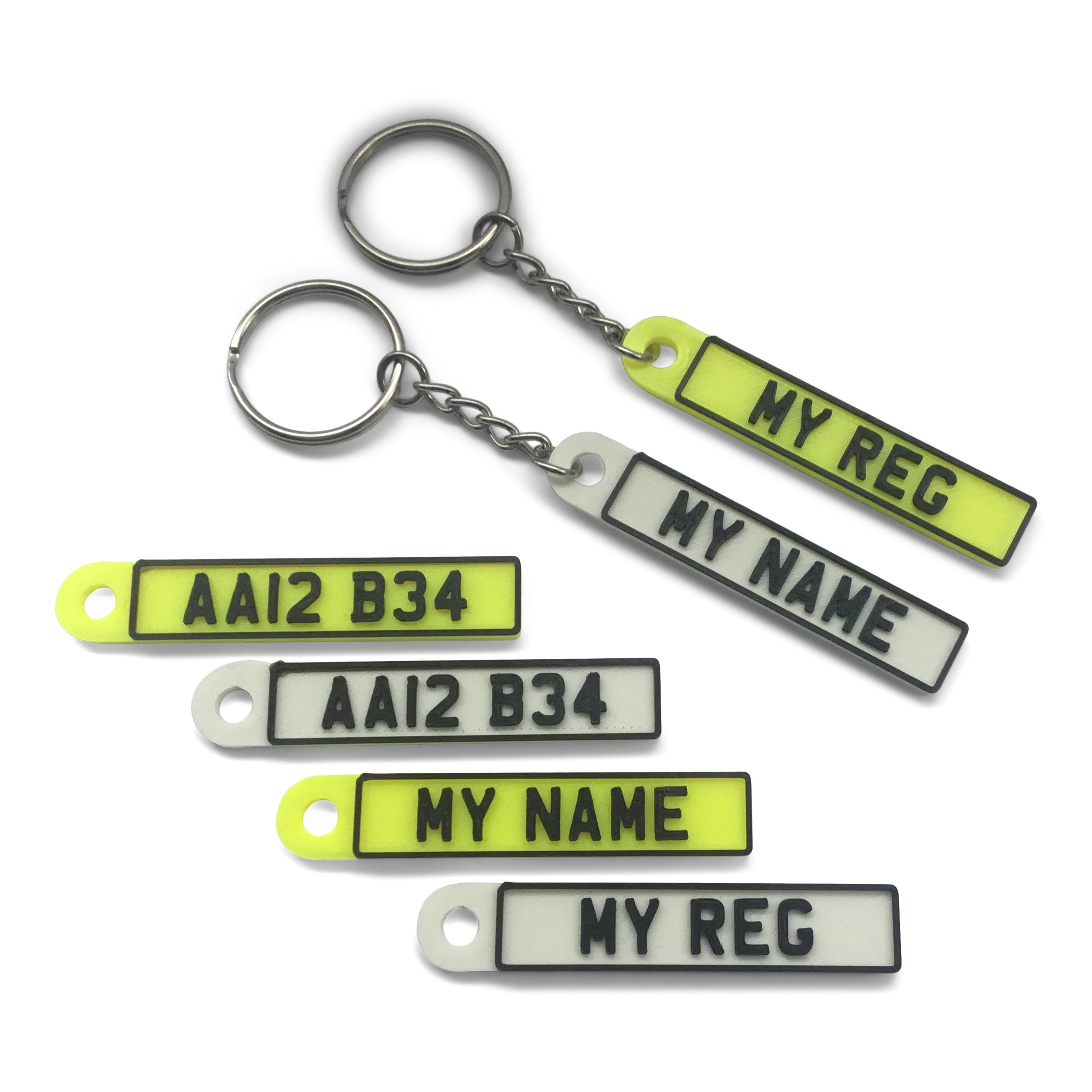 Personalised Car Reg Keyring for Easy Key Identification
