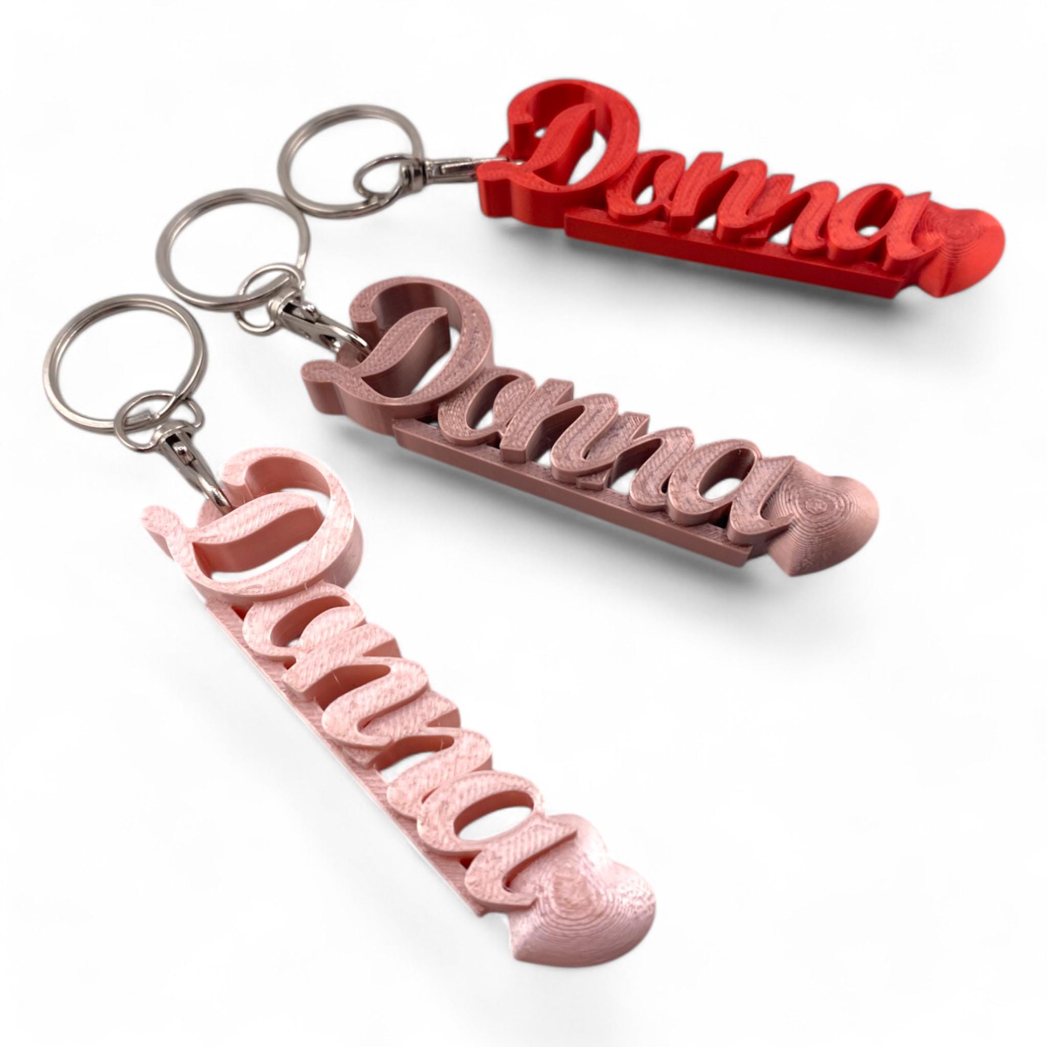 Personalized Name Keychain: 3D Printed Heart Design