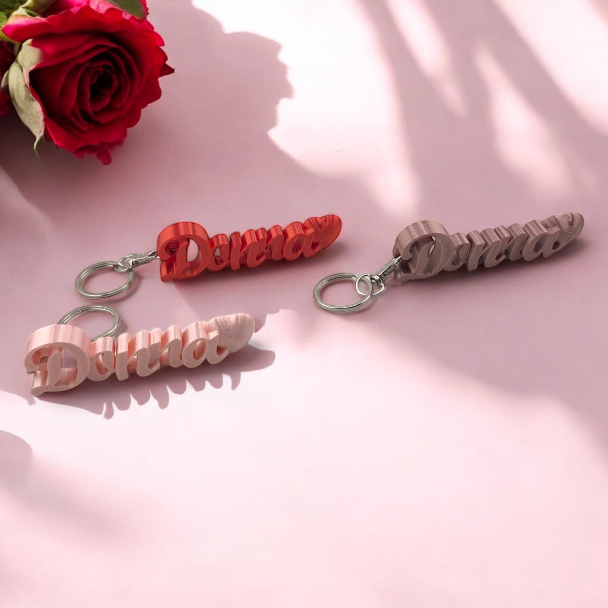 Personalized Name Keychain: 3D Printed Heart Design